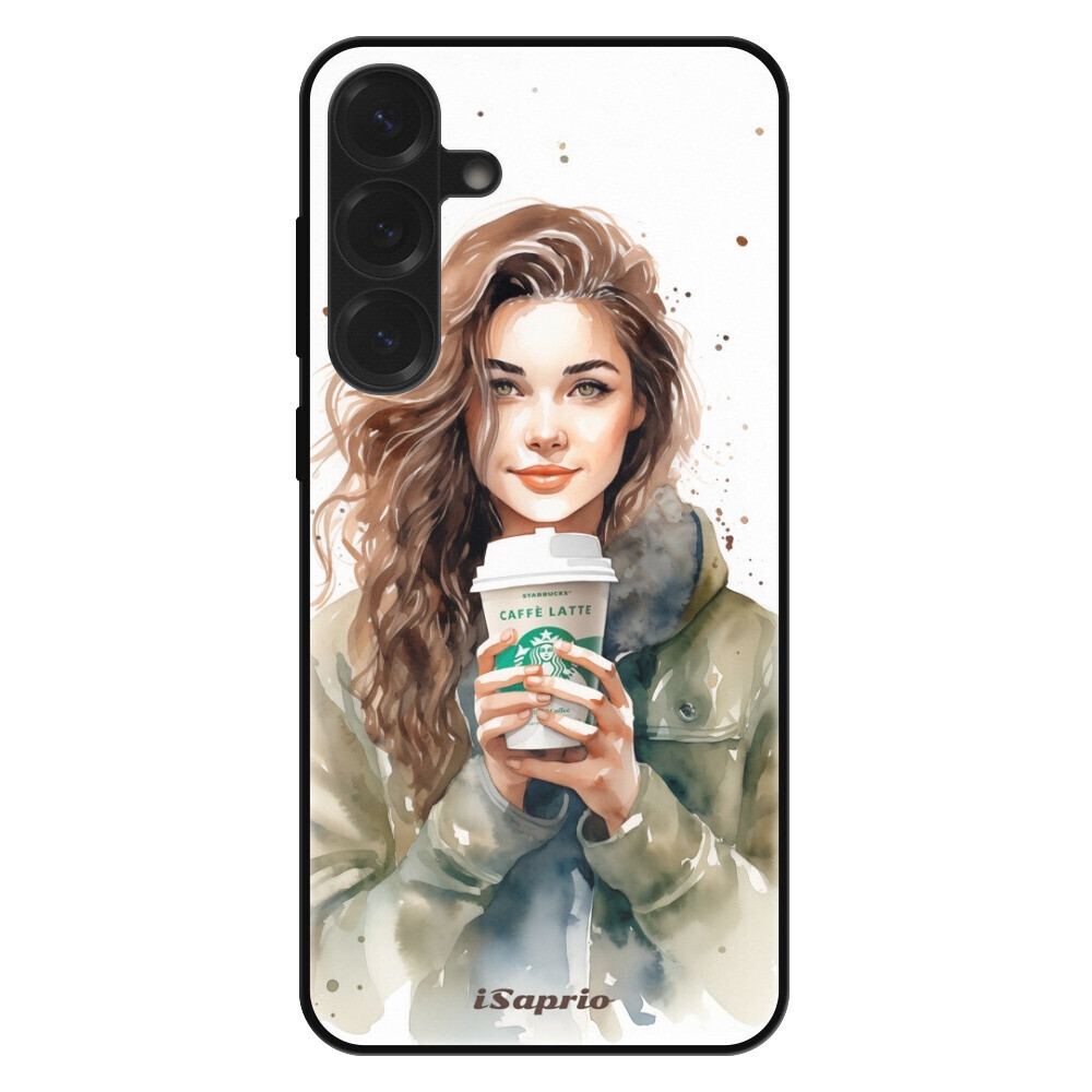 Lesklé puzdro Exclusive iSaprio - Girl With Latte - Samsung Galaxy S25+