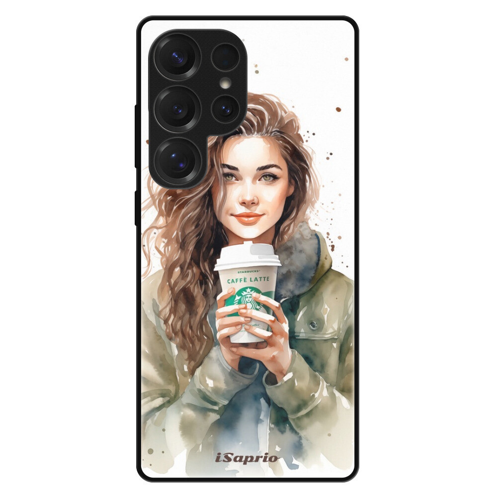 Lesklé puzdro Exclusive iSaprio - Girl With Latte - Samsung Galaxy S25 Ultra