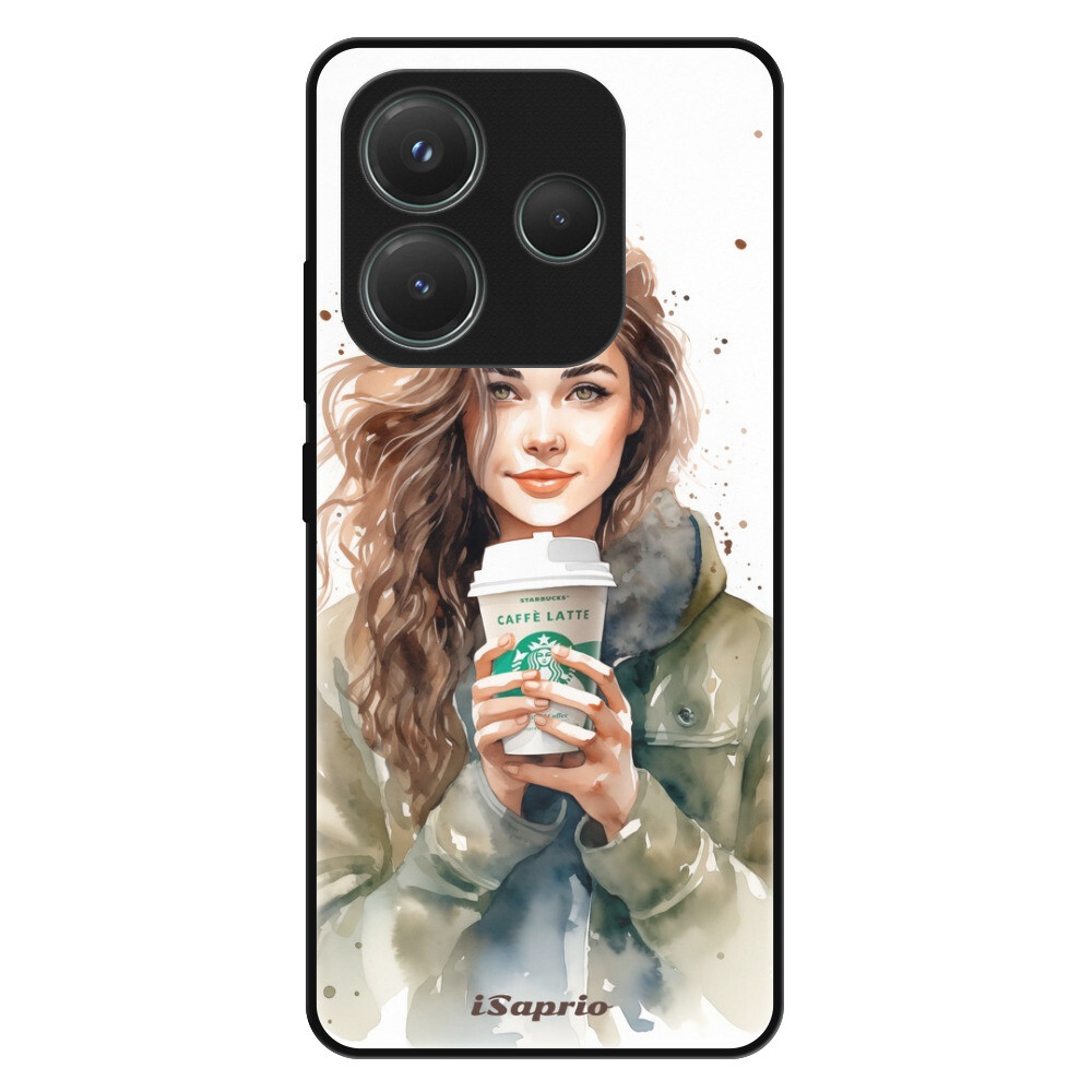 Lesklé puzdro Exclusive iSaprio - Girl With Latte - Xiaomi Redmi Note 14 5G