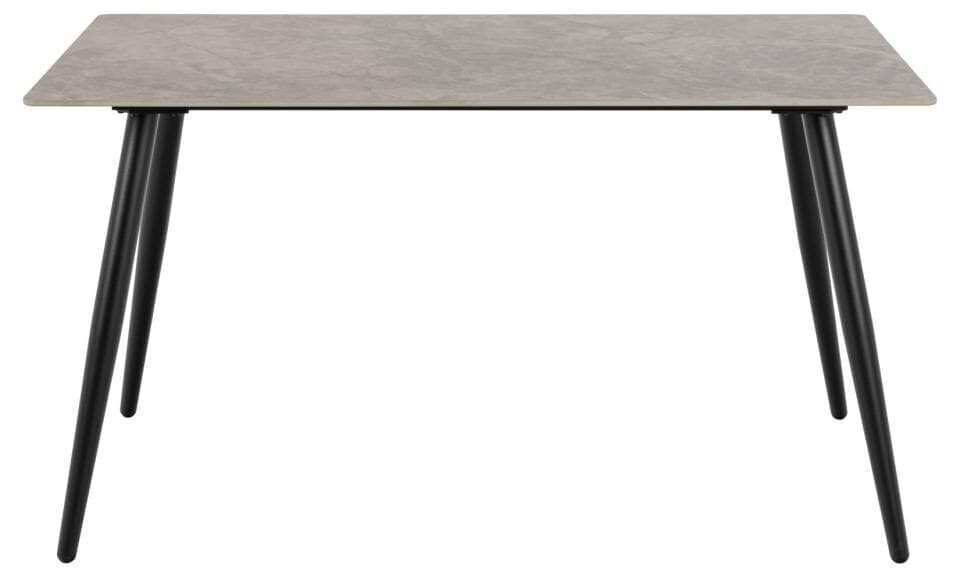 Jídelní stůl Wicklow 140 cm  šedý mramor/černý