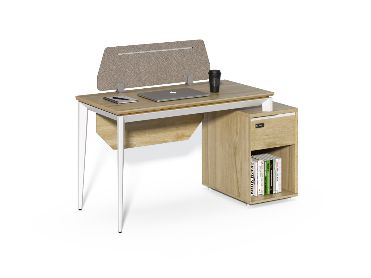 Kancelársky stôl so skrinkou Houseland Profit Max 03 1607 dub/biela
