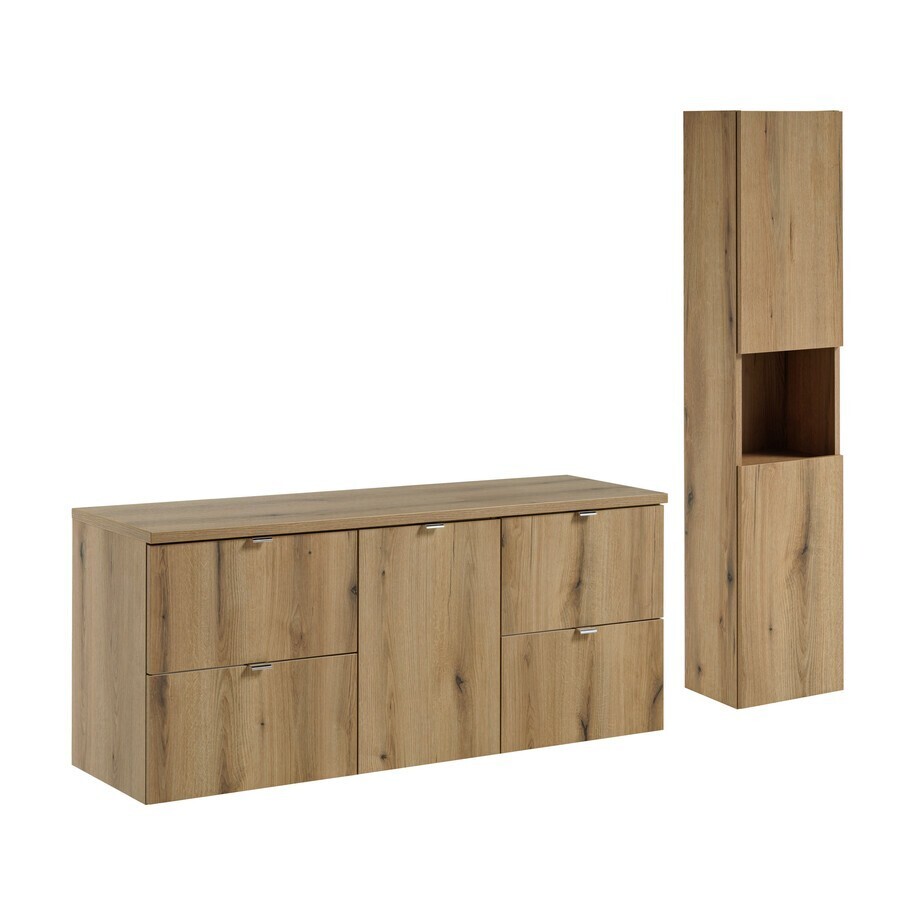 Koupelnová sestava Nova Oak I se skříňkami 140 cm dub evoke