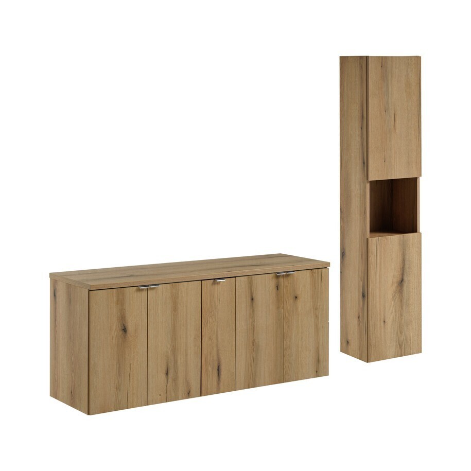 Koupelnová sestava Nova Oak II se skříňkami 140 cm dub evoke