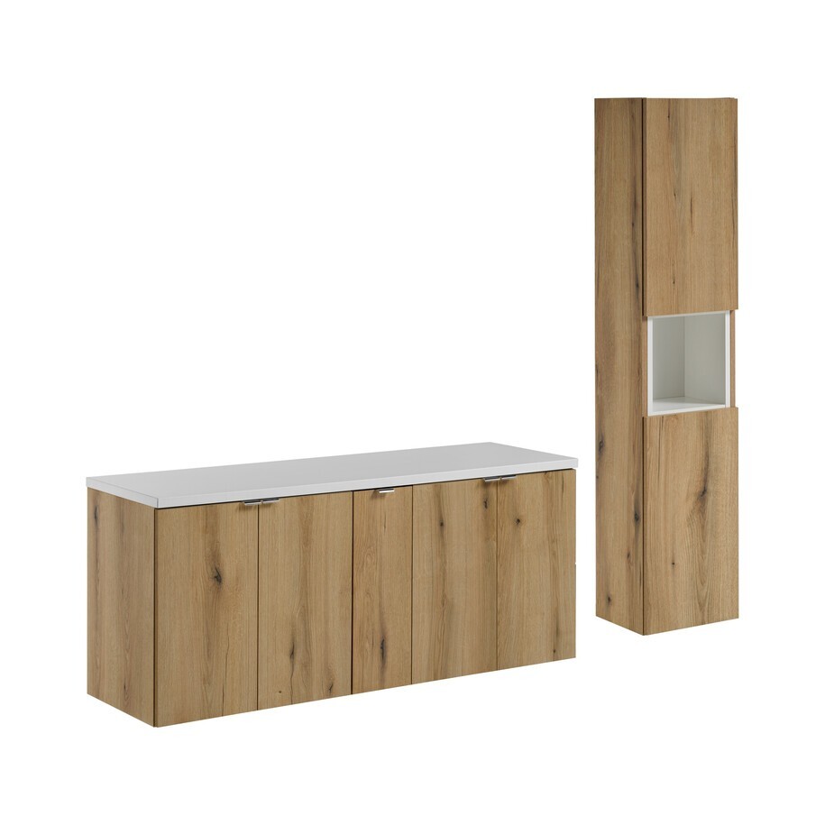 Koupelnová sestava Nova Oak II se skříňkami 140 cm dub evoke/bílá
