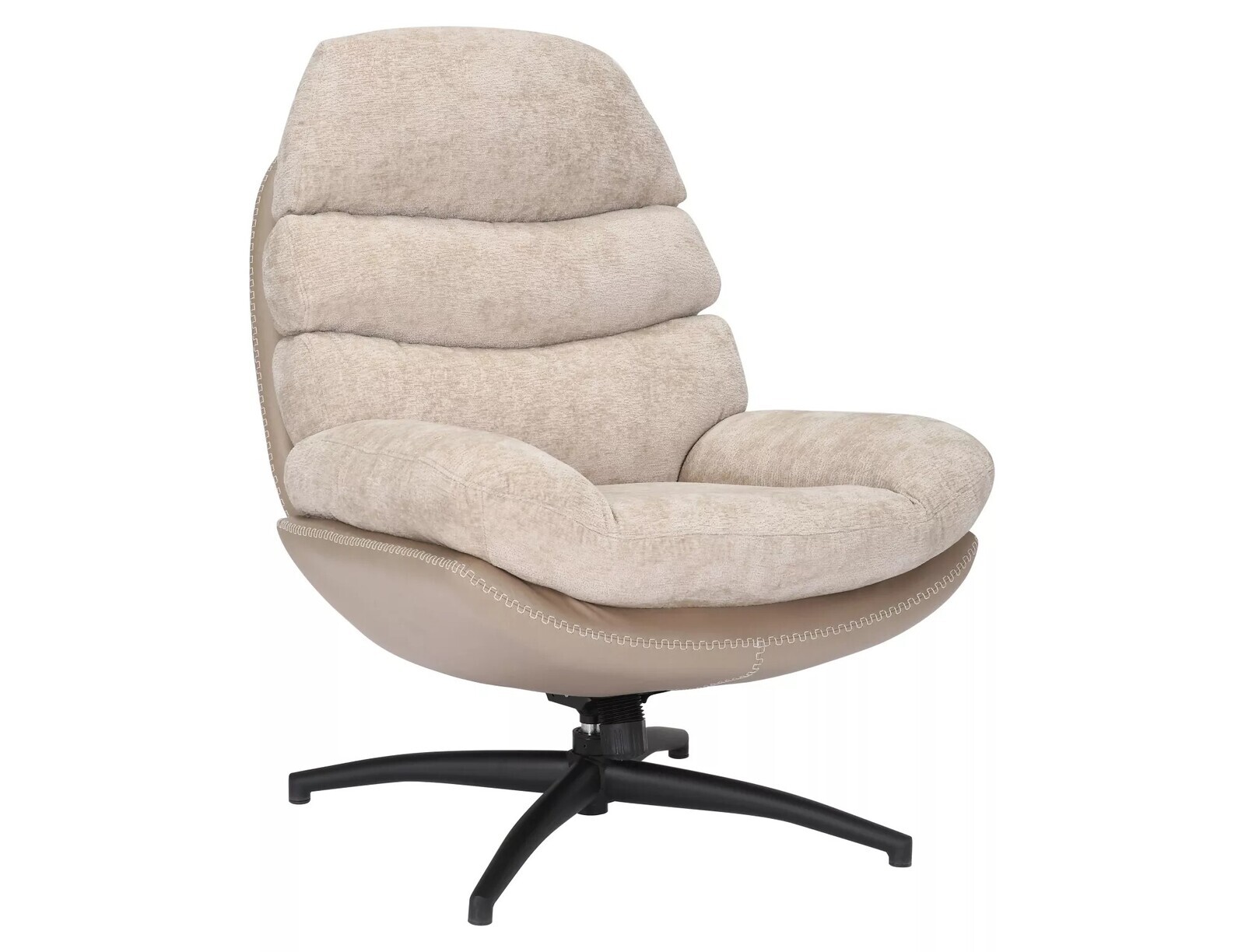 Otočné designové lounge křeslo GISELLE béžové