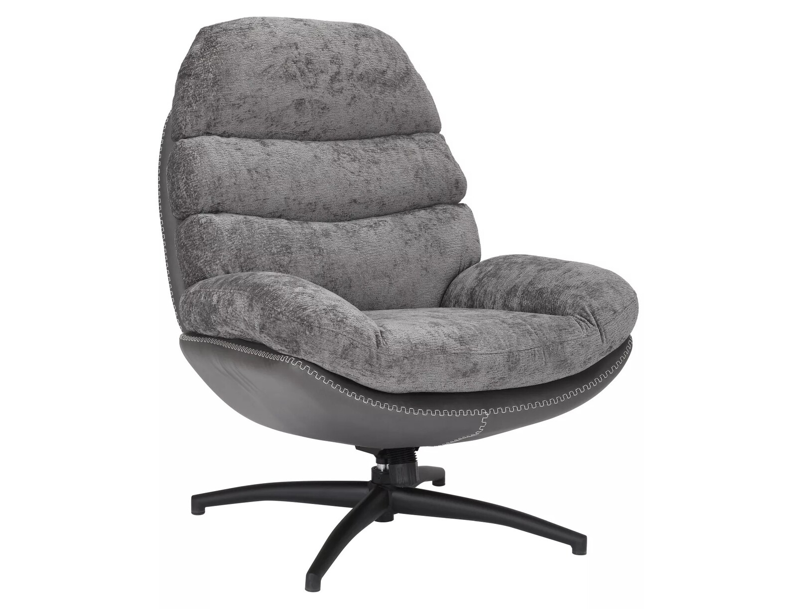 Otočné designové lounge křeslo GISELLE šedé