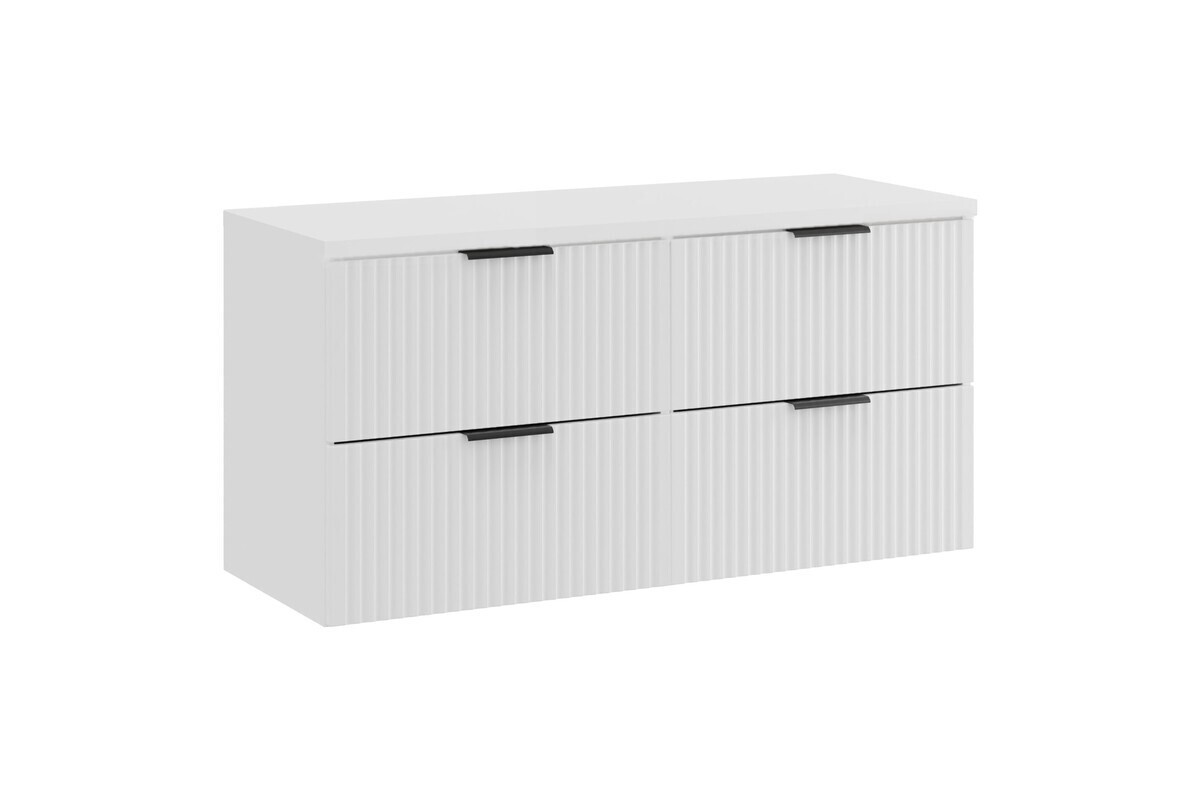 Závěsná skříňka pod umyvadlo Casad s deskou 120 cm bílá