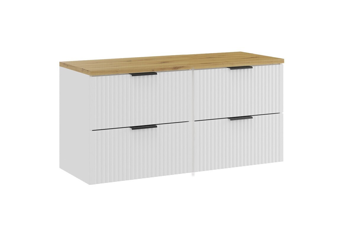 Závěsná skříňka pod umyvadlo Casad s deskou 120 cm bílá/dub artisan