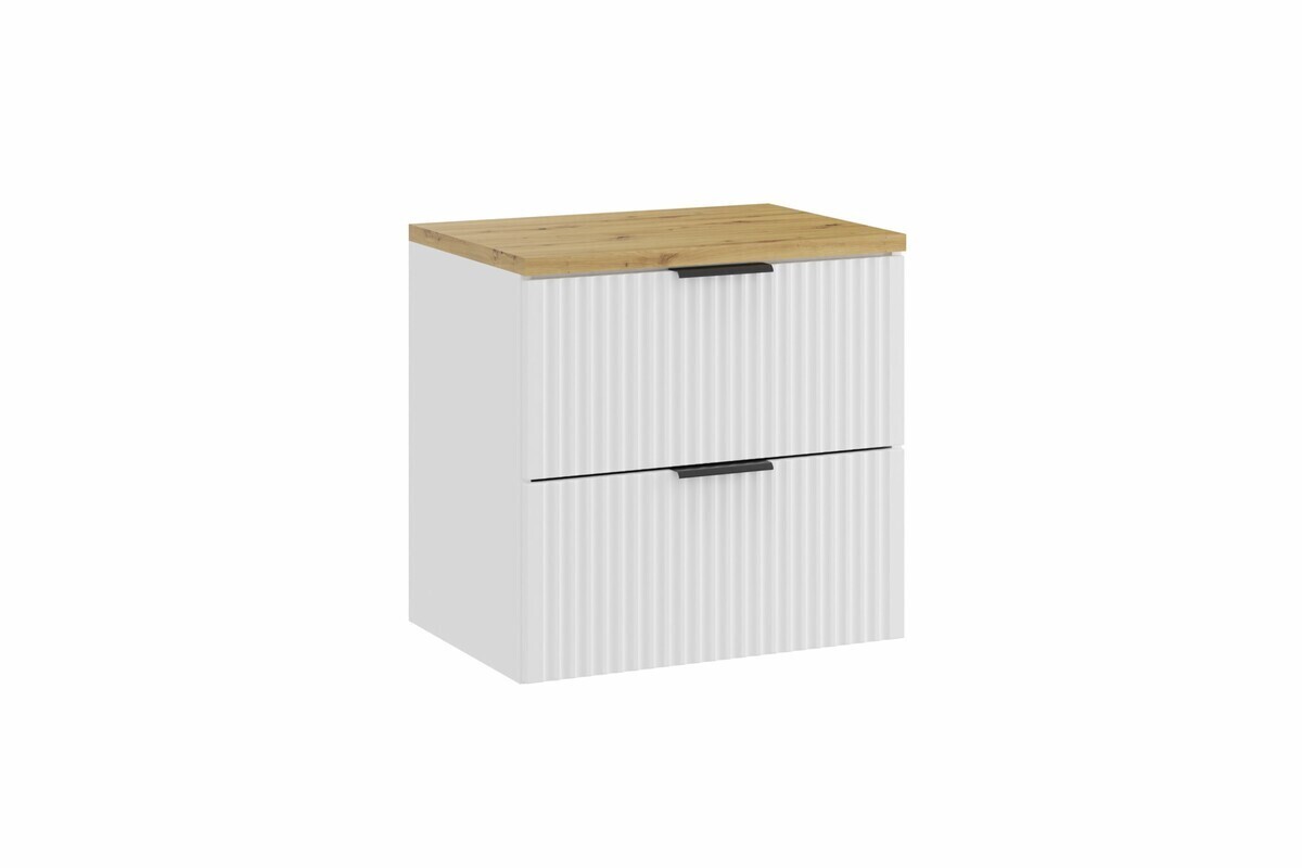 Závěsná skříňka pod umyvadlo Casad s deskou 60 cm bílá/dub artisan