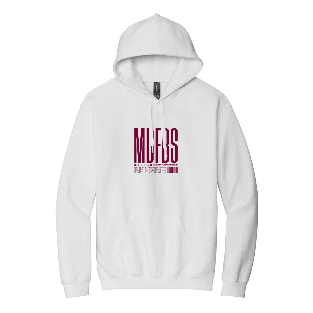 Moja Reč mikina Delik & Bengerer - MDFBS BARCODE PURPLE Biela S