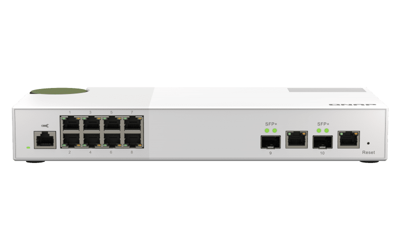 QNAP riadený switch QSW-M2108-2C (8x 2,5GbE RJ45 a 2x kombinované 10GbE SFP+ / RJ-45)
