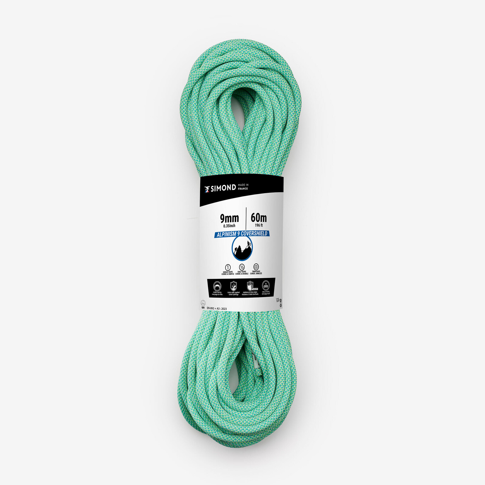 Lano Alpinism 9 Covershield na lezenie a horolezectvo trojitá norma 9 mm x 60 m