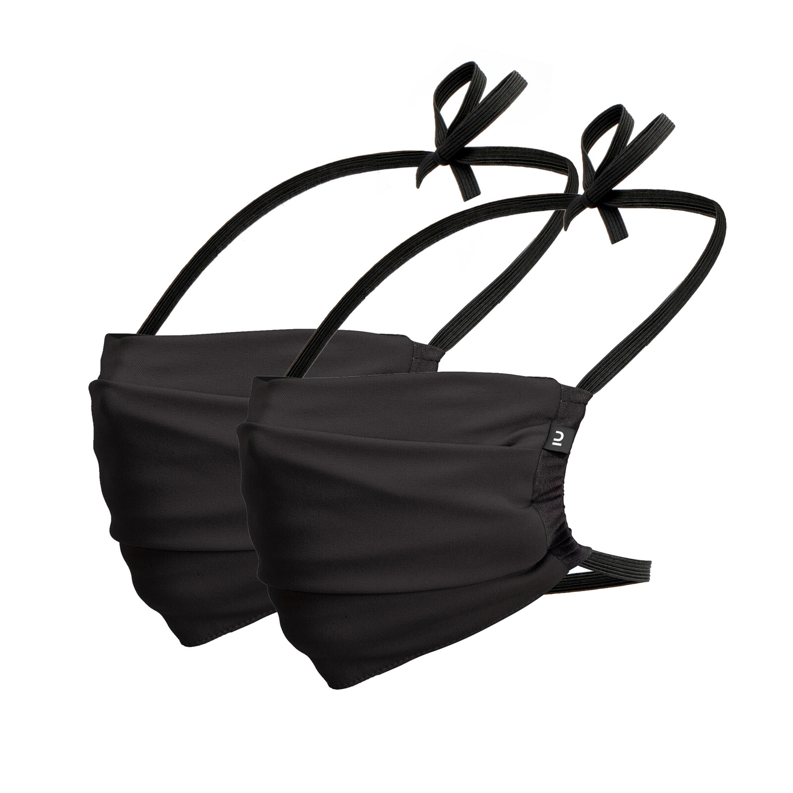 Sada 2 ochranných prateľných rúšok Covid-19 pre dospelých čierne