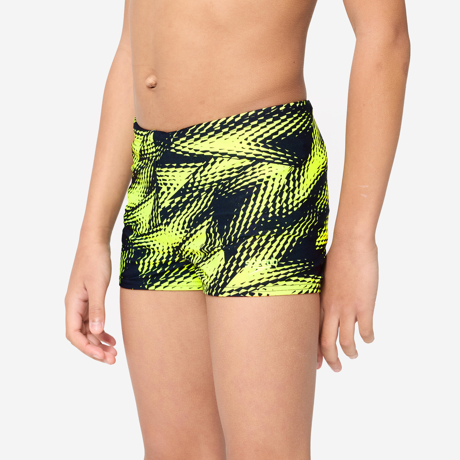 Chlapčenské boxerkové plavky Speedo čierno-žlté