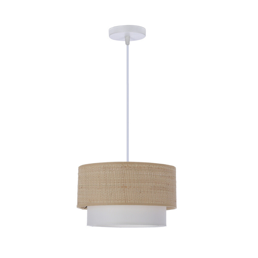 Závesná lampa Ritana biela 1x60 E27 tienidlo béžovo-biela
