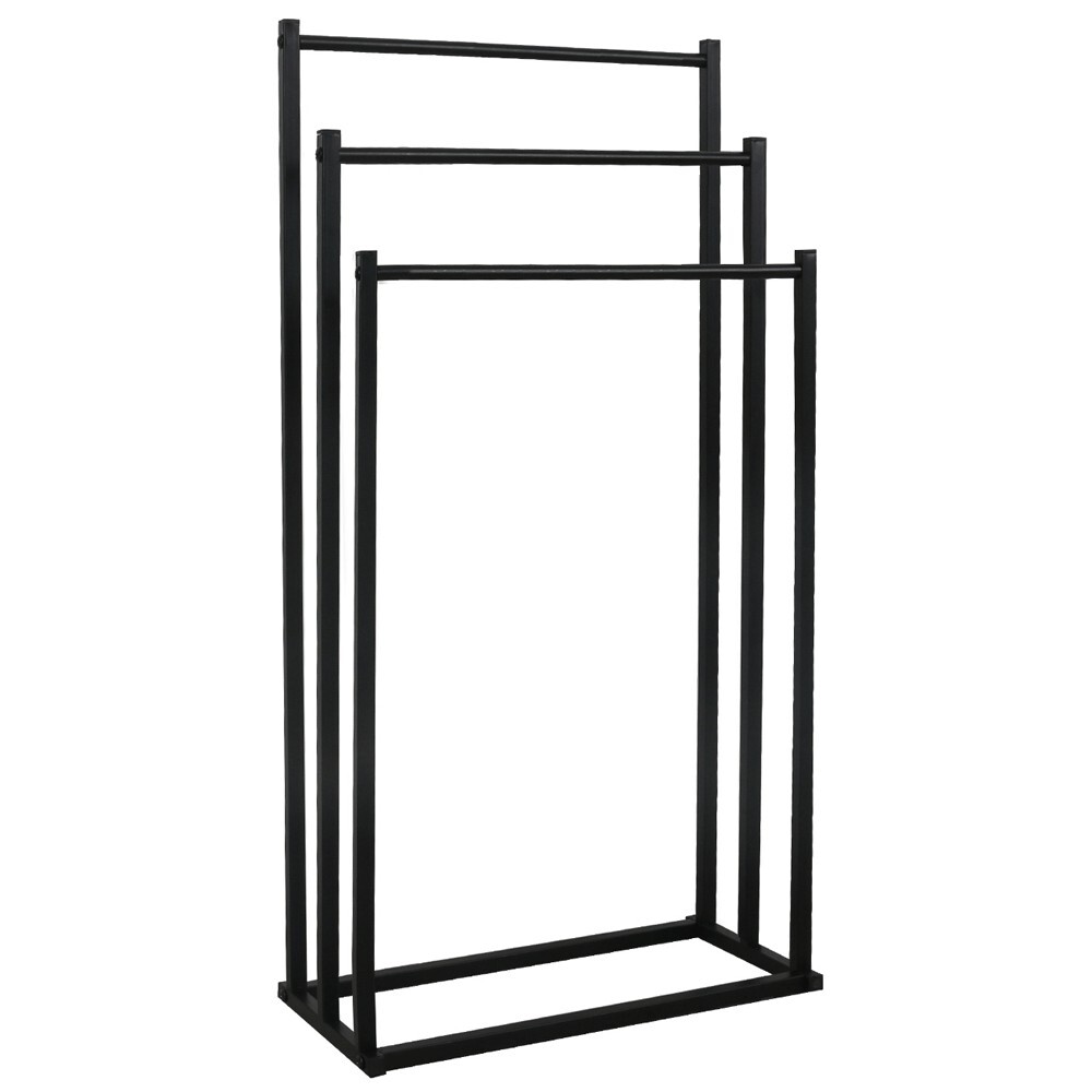 KONDELA Poldo kovový stojan na uteráky čierna