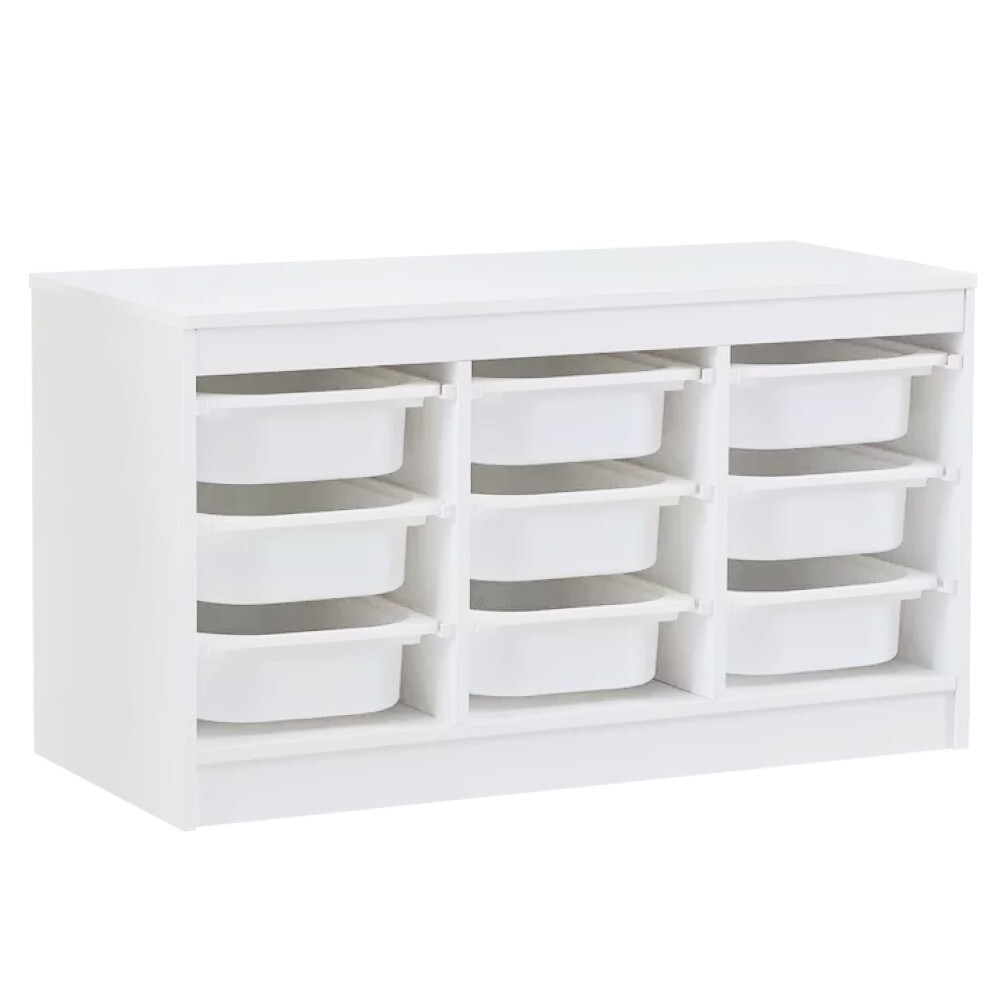 KONDELA Trimal organizér s úložnými boxami biela