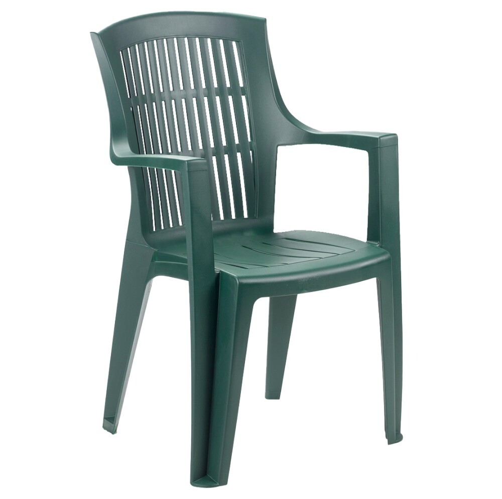 KONDELA Arpoa záhradné stohovateľné kreslo zelená