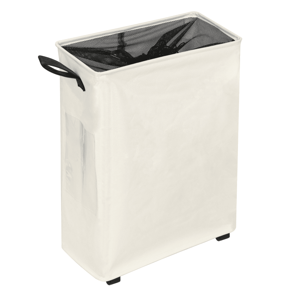 KONDELA Skladací kôš na bielizeň s kolieskami, béžová, PRIOR