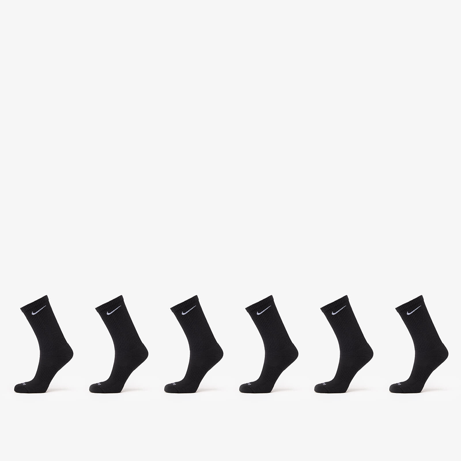 Nike Dri-FIT Everyday Plus Cushioned Training Crew Socks 6 Pack Black/ White S