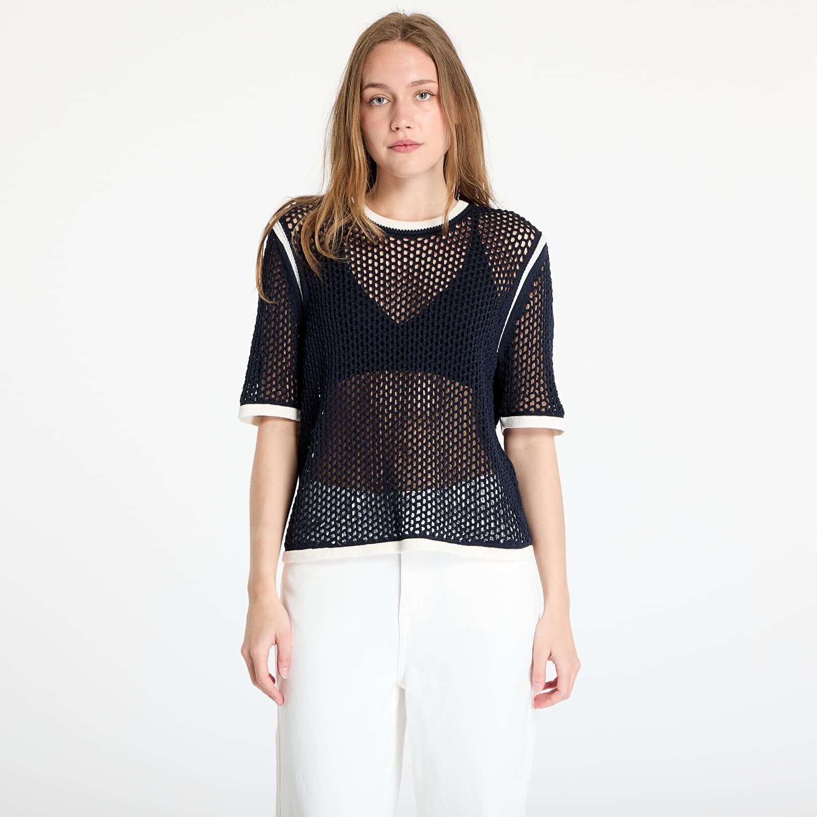 Tričko adidas x Wales Bonner Short Sleeve Knit Tee Blue/ Night Navy L