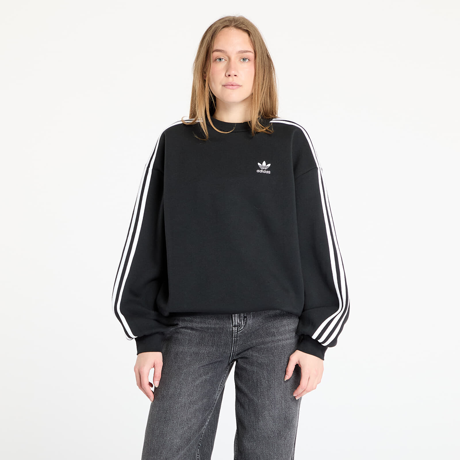 Mikina adidas Adicolor Oversized Crew Sweatshirt Black S