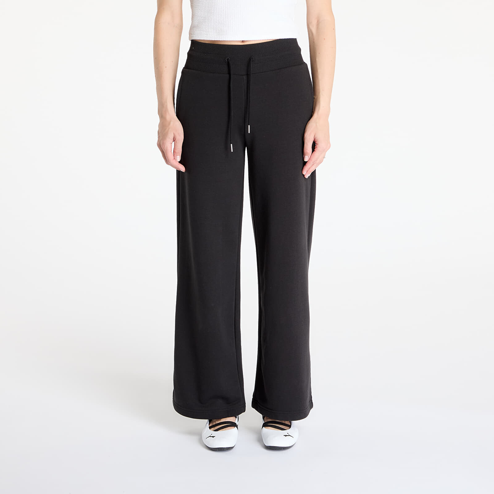 Puma Wardrobe Essentials Relaxed Wide Leg Sweatpants PUMA Black S
