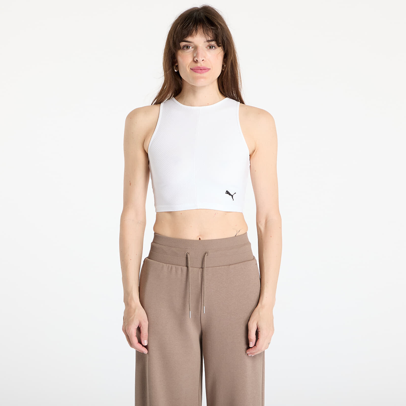 Top Puma Wardrobe Essentials Ribbed Crop Top PUMA White S