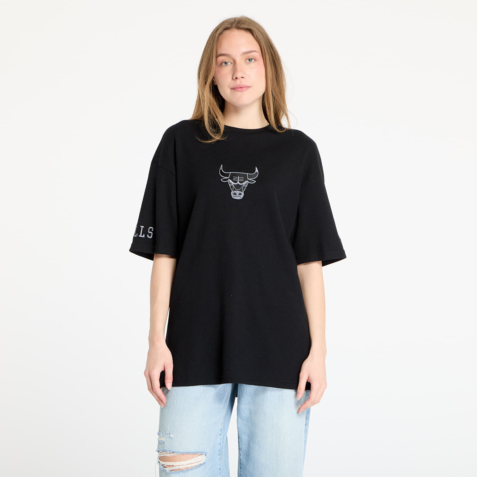 Tričko New Era Chicago Bulls Waffle Oversized Tee UNISEX Black S