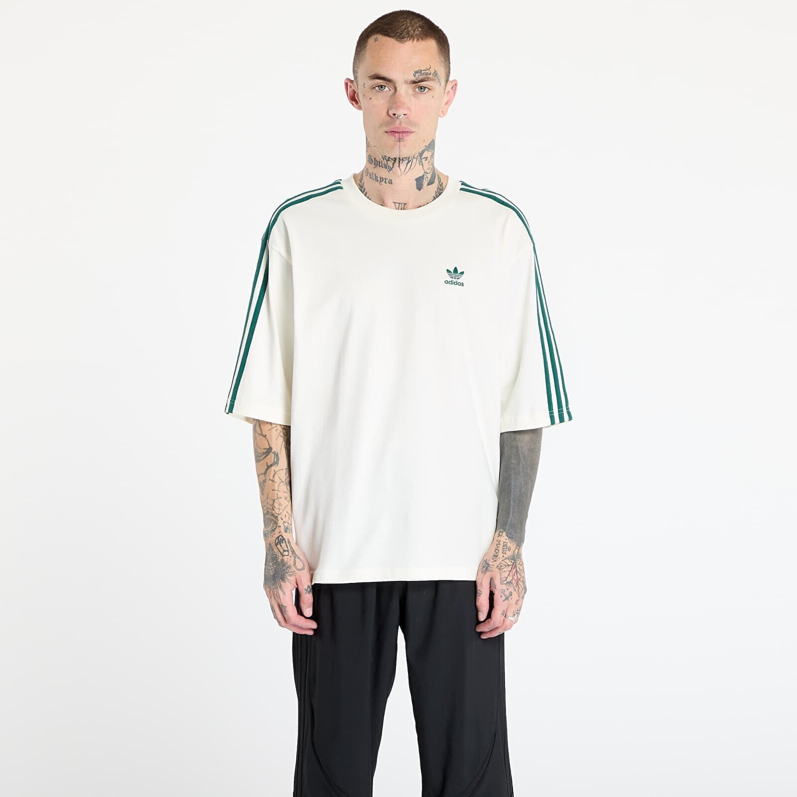 Tričko adidas Adicolor Oversized T-Shirt Off White/ Collegiate Green L