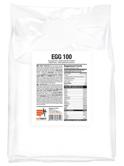 Extrifit egg 100 - 100 % vaječný protein 1000 g výpredaj (pošk.obal)