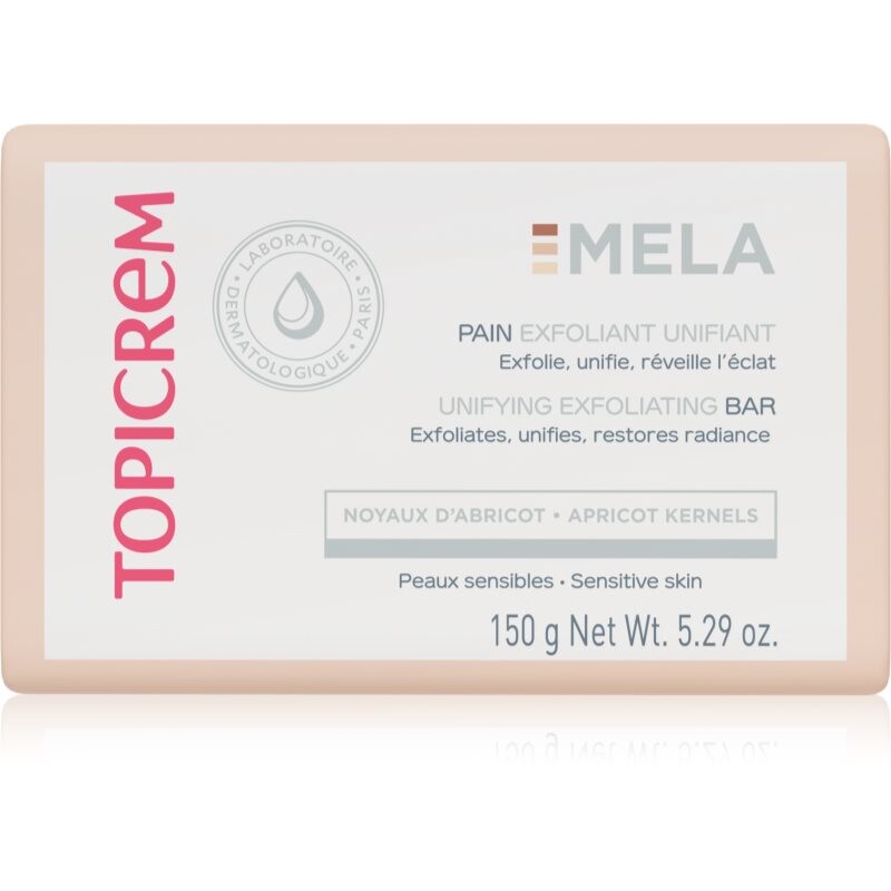 Topicrem MELA Unifying Exfoliating Bar čistiace mydlo s exfoliačným účinkom na tvár a telo 150 g