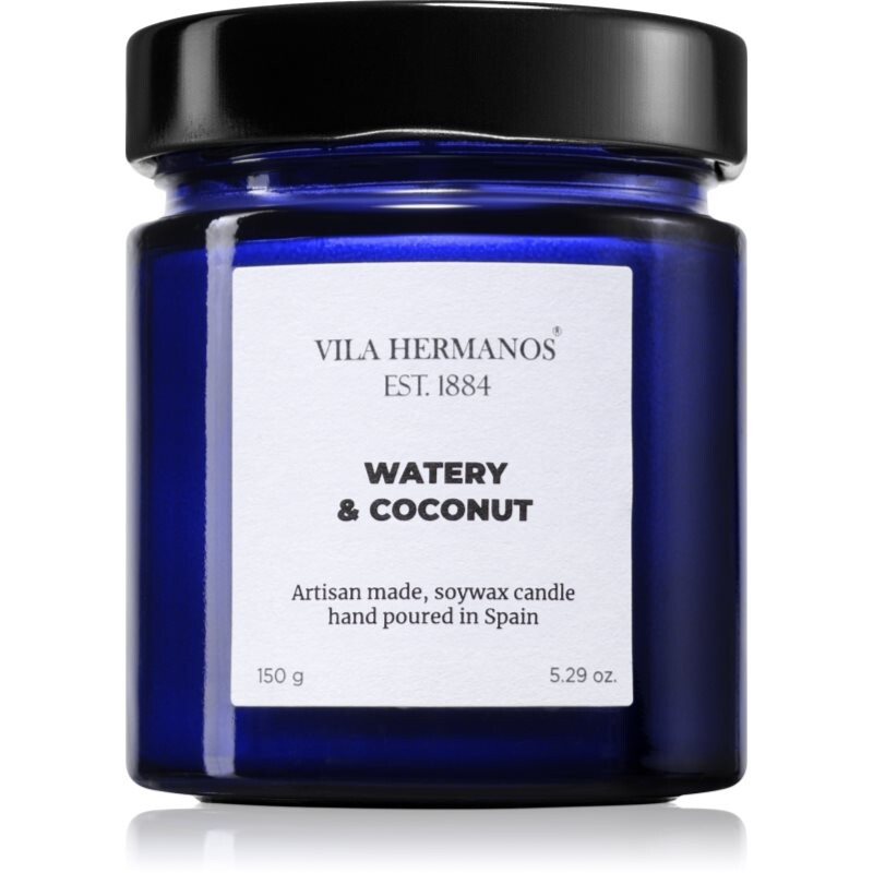 Vila Hermanos Apothecary Cobalt Blue Watery & Coconut vonná sviečka 150 g