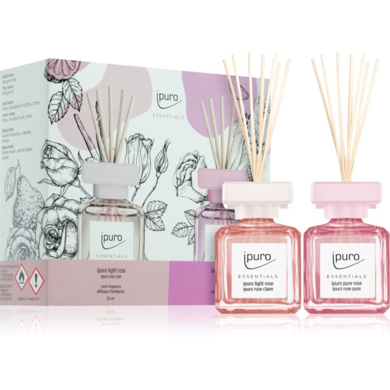ipuro Essentials Light & Pure Rose darčeková sada 2x50 ml
