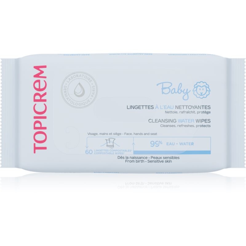 Topicrem BABY Cleansing Water Wipes vlhčené čistiace obrúsky pre deti 60 ks