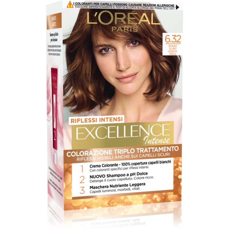 L’Oréal Paris Excellence Intense farba na vlasy odtieň 6.32 Biondo Scuro Dorato Perla 1 ks