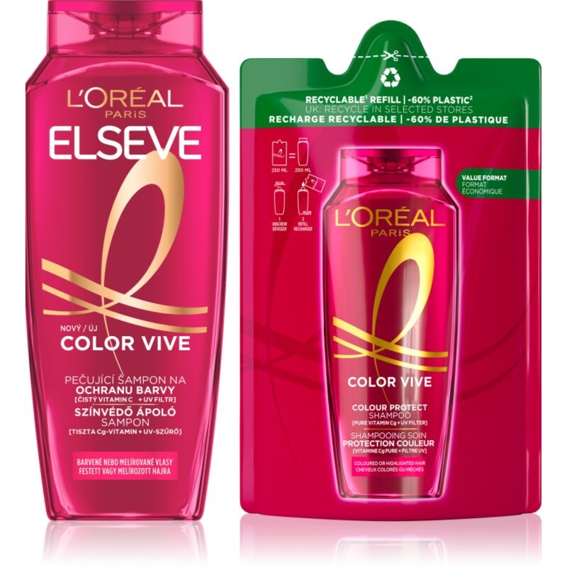 L’Oréal Paris Elseve Color-Vive šampón pre farbené vlasy 2 ks