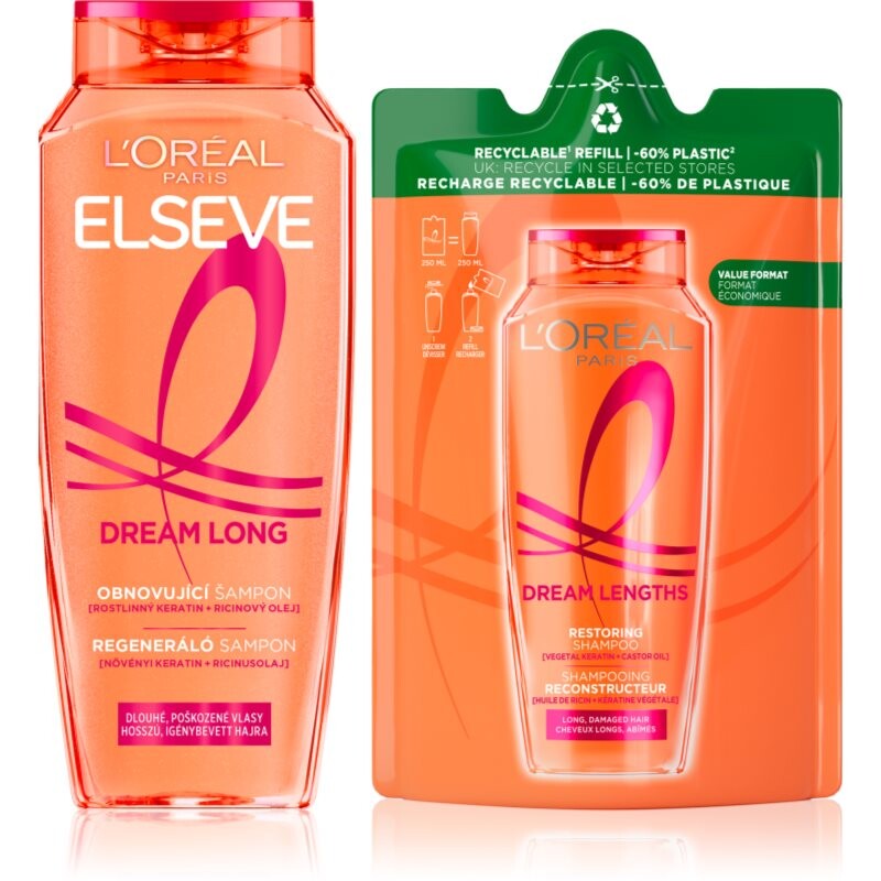L’Oréal Paris Elseve Dream Long obnovujúci šampón 2 ks