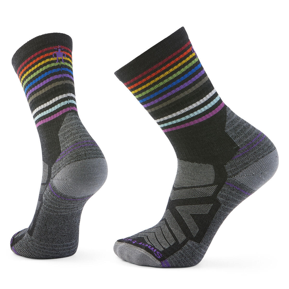 Smartwool HIKE LIGHT CUSHION PRIDE CREW SOCKS charcoal Veľkosť: L