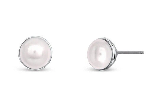 CRYSTalp Nežné náušnice s perlou Half Pearl Mini 4607.WHI.R