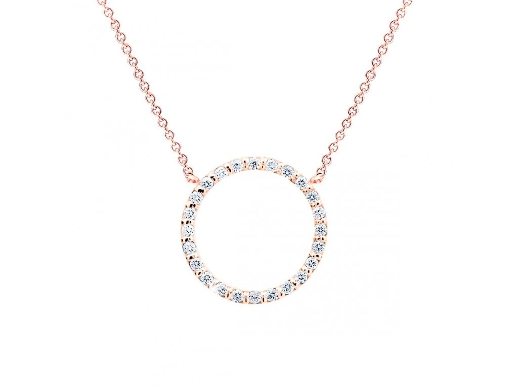 Cutie Jewellery Náhrdelník z ružového zlata so zirkónmi Z6323-40-10-X-4 45 cm