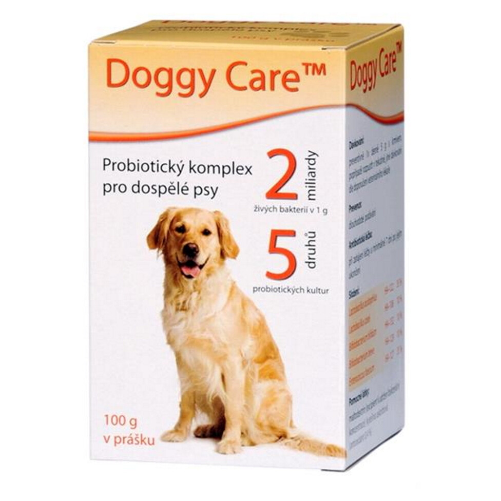DOGGY CARE Adult Probiotiká pre psov prášok 100 g, poškodený obal