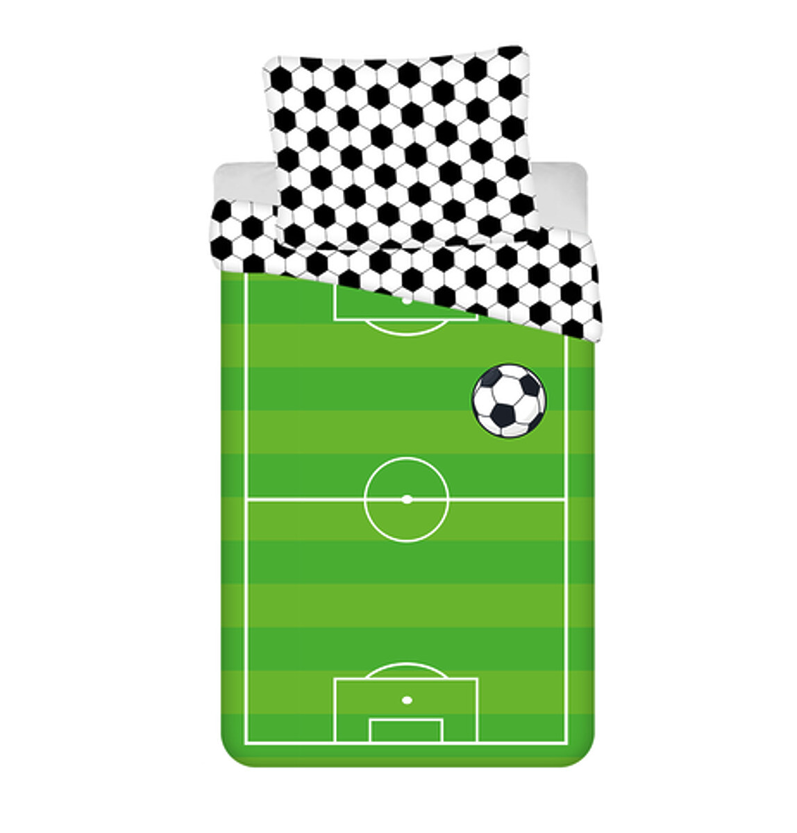 Obliečok Ourbaby soccer bedding zelená mix farieb 200x140 + 90x70 cm