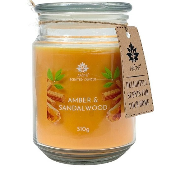Sviečka Arome 510 g, v skle, Amber &Sandalwood