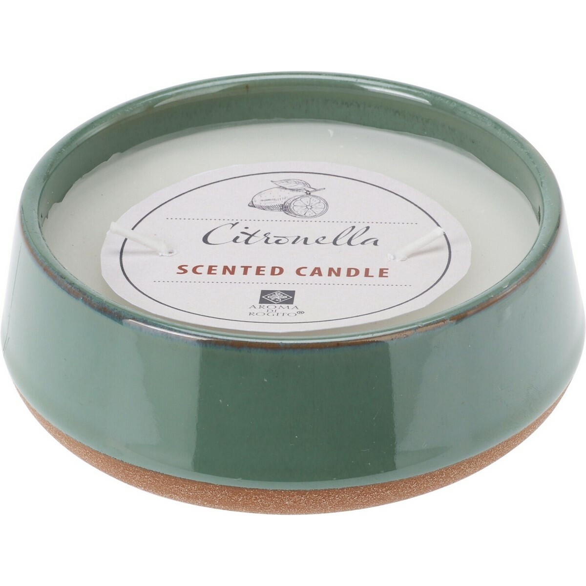 Repelentná sviečka Citronella, zelená, 420 g, 12 x 4,5 cm