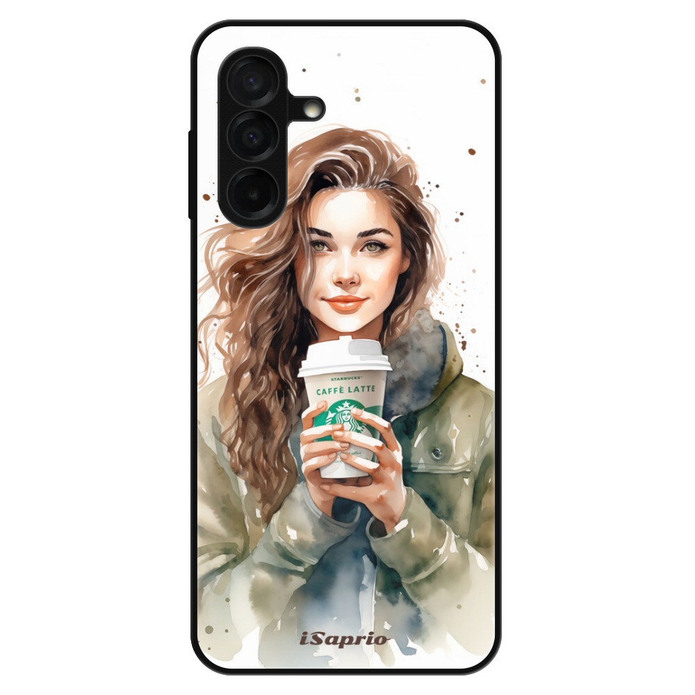 Lesklé puzdro Exclusive iSaprio - Girl With Latte - Samsung Galaxy A26