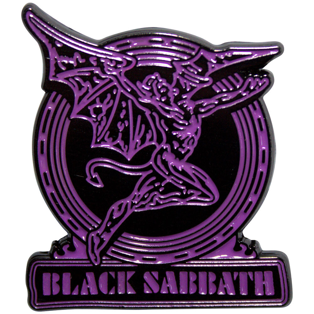 Black Sabbath Purple Text Logo & Daemon