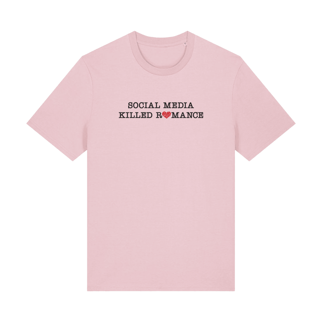 Ruka Hore tričko Social Media Killed Romance Cotton Pink S