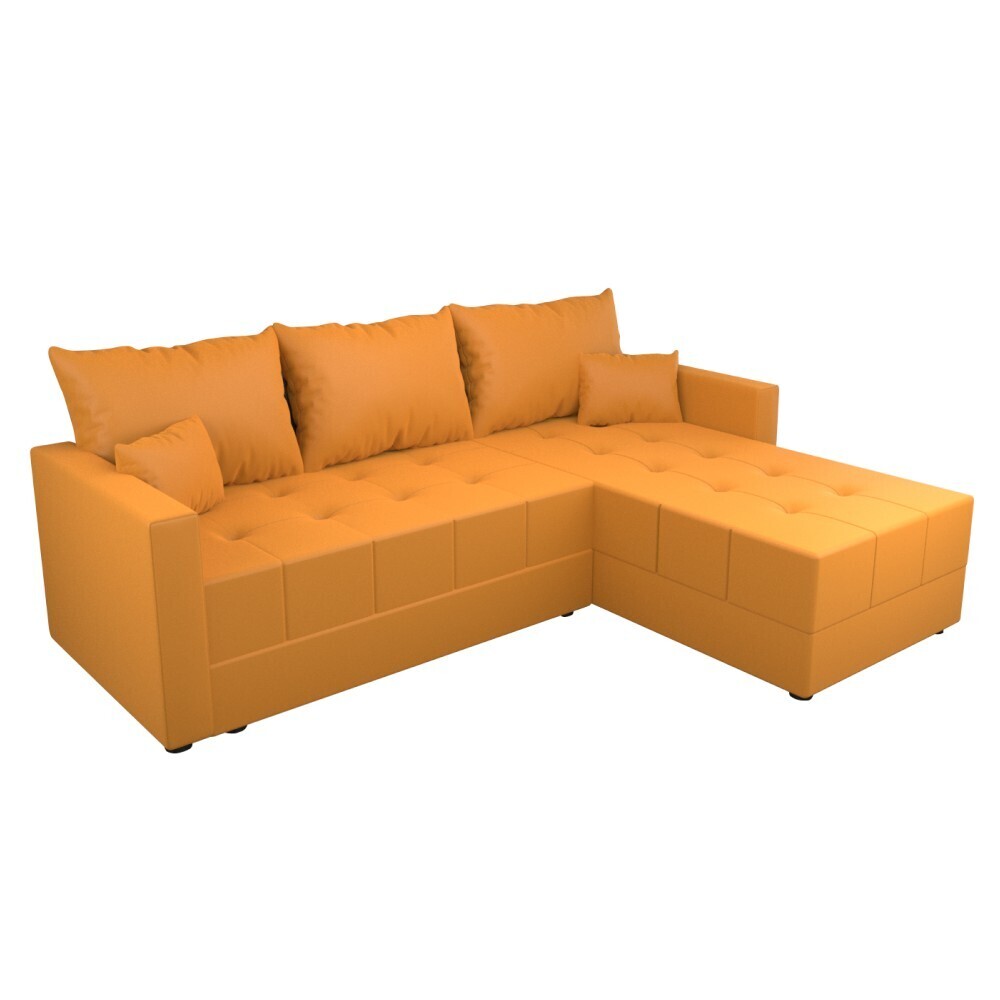 KONDELA Duan Roh L/P rohová sedačka s rozkladom horčicová