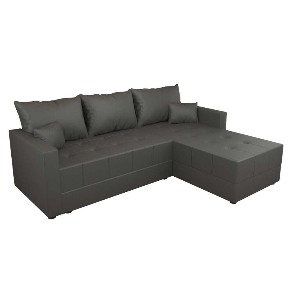 KONDELA Duan Roh L/P rohová sedačka s rozkladom sivá